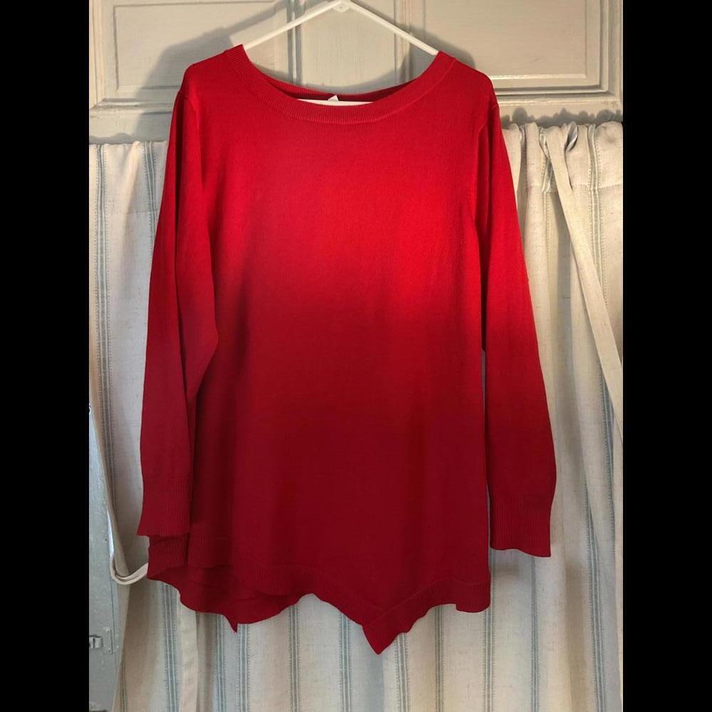 89th and Madison Red Sweater Tunic 2x
